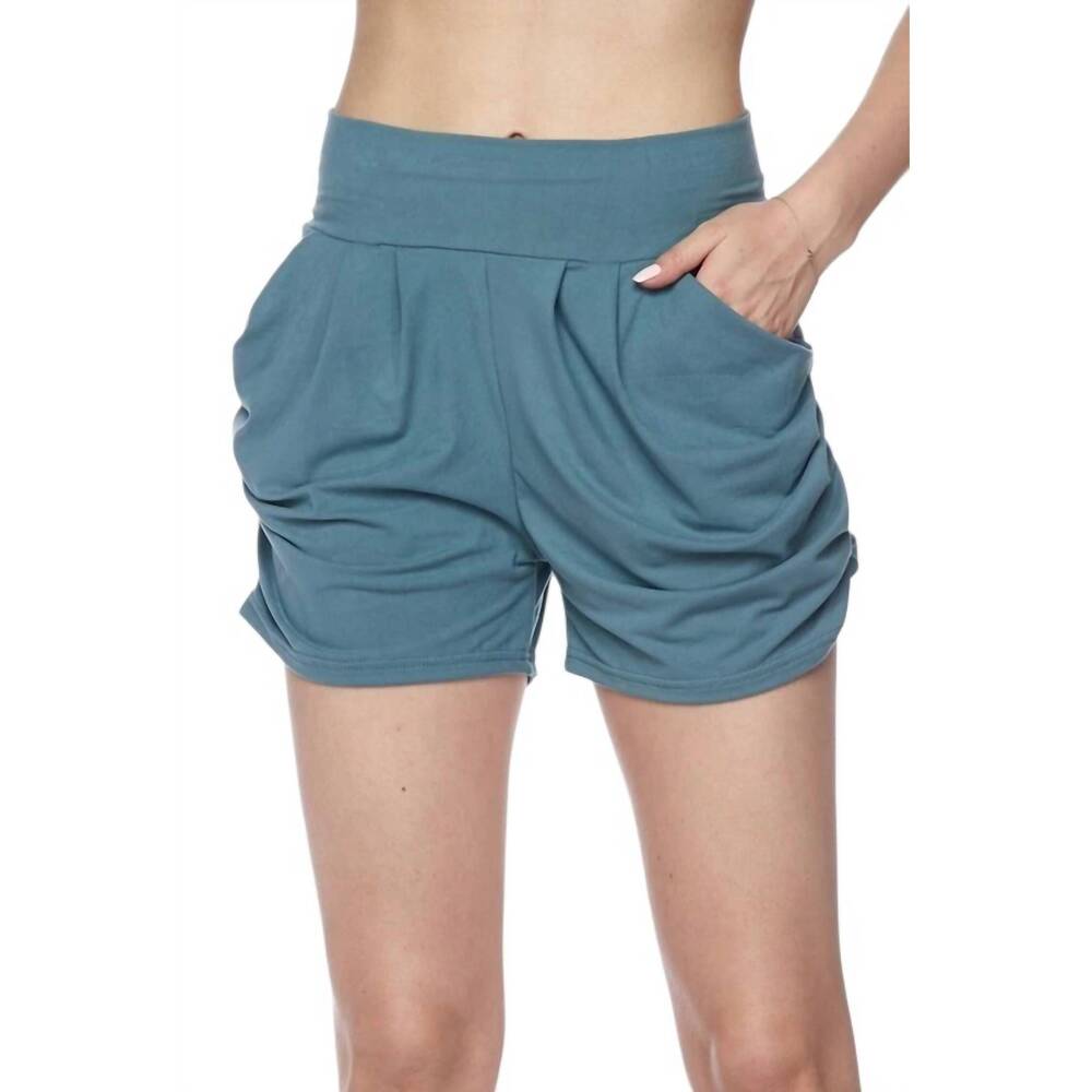 NEW JUDSON & CO. high waist wide waistband shorts in teal